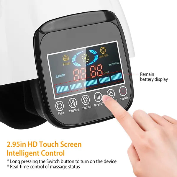 Electric Rechargeable Knee Massager Infrared Heat Pain Relief Therapy Knee Brace Wrap With Air Pressure Kneading Timer Temperature Adjustment