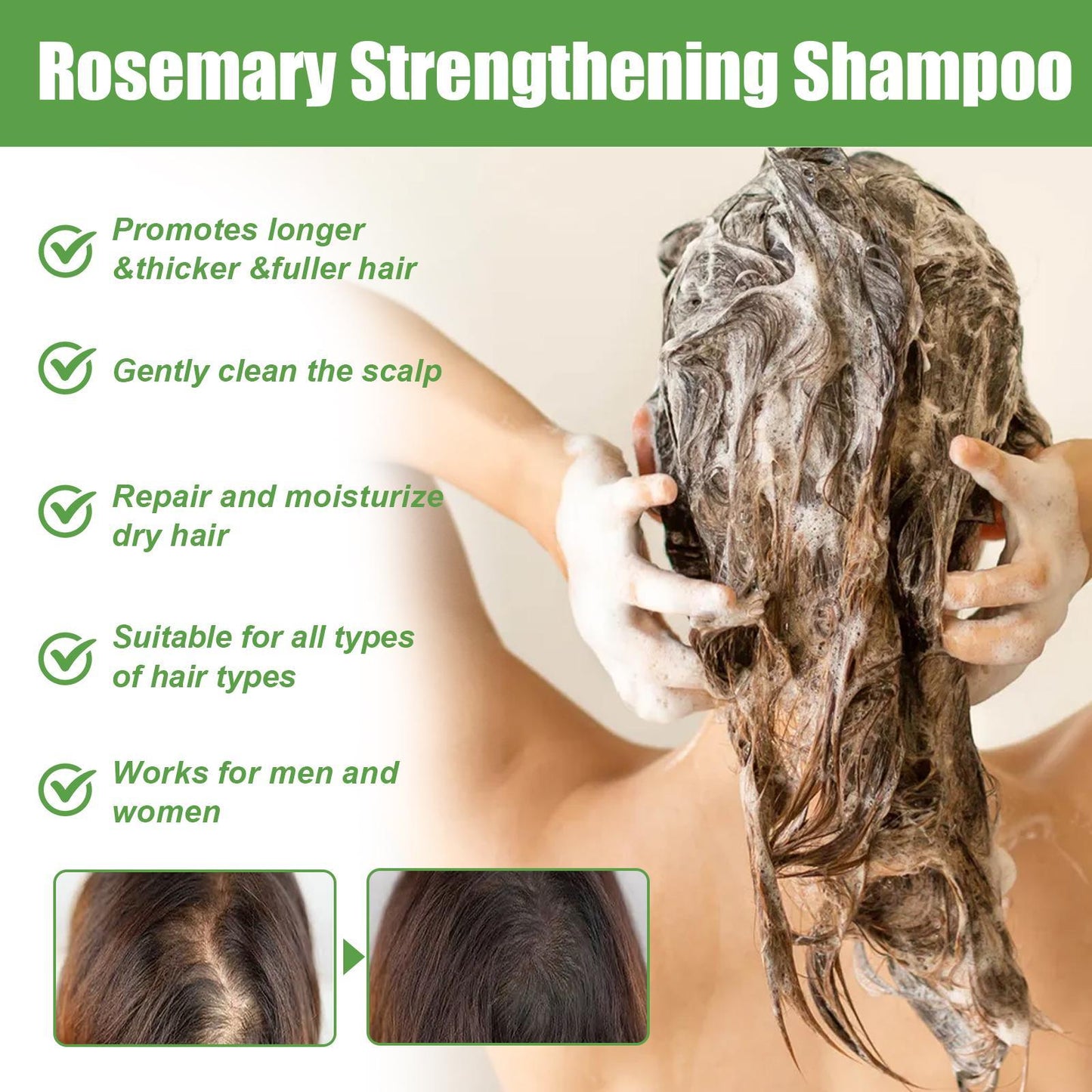 Iluxuan Rosemary Shampoo Deeply Cleanses The Scalp, Moisturizes, Smooths, And Thickens Hair.