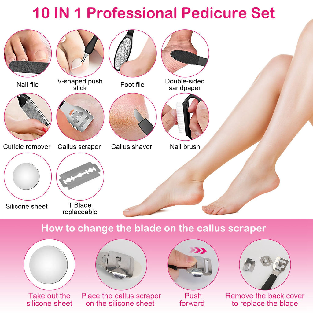 17Pcs Electric Foot Callus Remover With Vacuum Foot Grinder Rechargeable Foot File Dead Skin Pedicure Machine With 3 Grinding Heads 2 Speeds Foot Care Tool