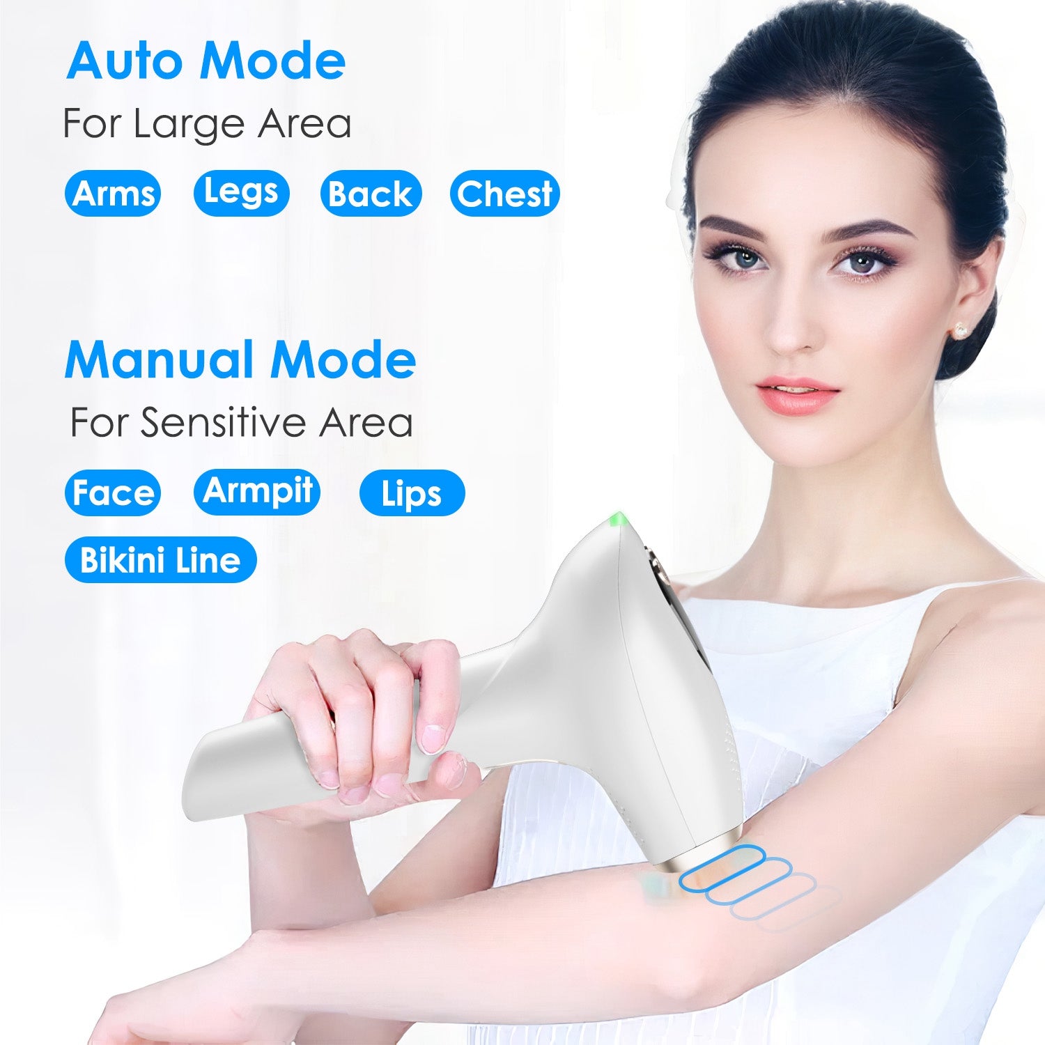 3 In 1 Ice Cooling Laser Hair Removal Painless Permanent At-Home IPL Hair Removal With 999,999 Flashes 9 Energy Levels 2 Modes For Armpits Legs Arms Bikini Line